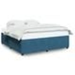 vidaXL Cadre de lit sans matelas bleu 180x200 cm velours - 180 x 200 cm