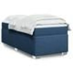 vidaXL Sommier à lattes de lit avec matelas Bleu 90x190 cm Tissu - 90 x 190 cm