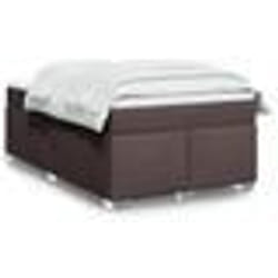 vidaXL Sommier à lattes de lit et matelas marron foncé 120x190cm tissu - 120 x 190 cm