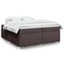 vidaXL Sommier à lattes de lit avec matelas Marron foncé 200x200 cm - 200 x 200 cm