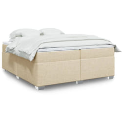 Vidaxl - Sommier À Lattes De Lit Avec Matelas Crème 200x200 Cm Tissu