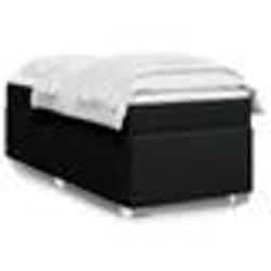 vidaXL Sommier à lattes de lit avec matelas Noir 90x190 cm Tissu - 90 x 190 cm