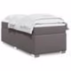 vidaXL Sommier à lattes de lit avec matelas Gris 80x200 cm Similicuir - 80 x 200 cm
