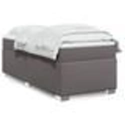 vidaXL Sommier à lattes de lit avec matelas Gris 80x200 cm Similicuir - 80 x 200 cm
