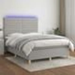 vidaXL Sommier à lattes de lit avec matelas Gris 90x190 cm Similicuir - 90 x 190 cm
