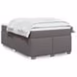 vidaXL Sommier à lattes de lit avec matelas Gris 120x200 cm Similicuir - 120 x 200 cm