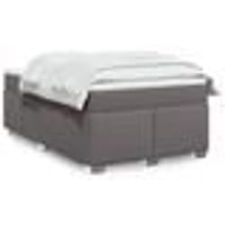 vidaXL Sommier à lattes de lit avec matelas Gris 120x200 cm Similicuir - 120 x 200 cm