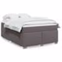 vidaXL Sommier à lattes de lit avec matelas Gris 140x200 cm Similicuir - 140 x 200 cm