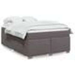 vidaXL Sommier à lattes de lit avec matelas Gris 140x200 cm Similicuir - 140 x 200 cm