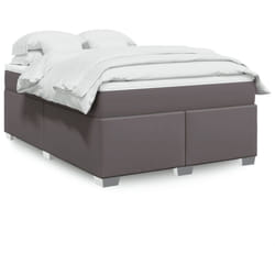 Vidaxl - Sommier À Lattes De Lit Avec Matelas Gris 160x200 Cm Similicuir