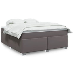 Vidaxl - Sommier À Lattes De Lit Avec Matelas Gris 180x200 Cm Similicuir