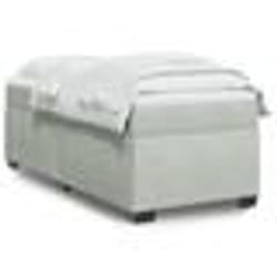 vidaXL Sommier à lattes de lit et matelas Gris clair 90x190 cm Velours - 90 x 190 cm