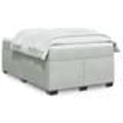vidaXL Sommier à lattes de lit et matelas gris clair 120x190cm velours - 120 x 190 cm