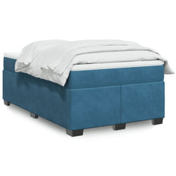 Vidaxl - Sommier À Lattes De Lit Et Matelas Bleu Foncé 120x190cm Velours
