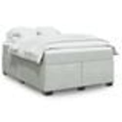 vidaXL Sommier à lattes de lit et matelas Gris clair 140x190cm Velours - 140 x 190 cm