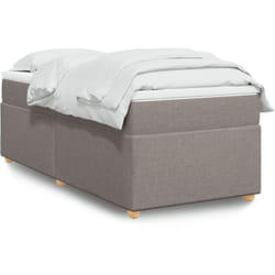 Vidaxl - Sommier À Lattes De Lit Avec Matelas Taupe 90x190 Cm Tissu
