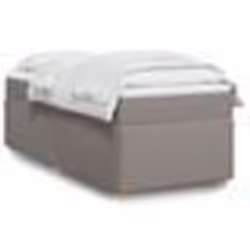 vidaXL Sommier à lattes de lit avec matelas Taupe 90x200 cm Tissu - 90 x 200 cm