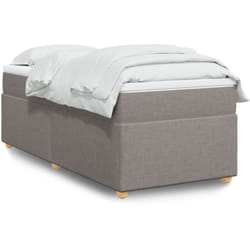 Vidaxl - Sommier À Lattes De Lit Avec Matelas Taupe 100x200 Cm Tissu