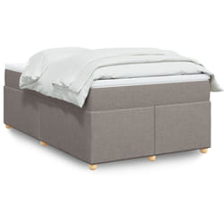 Vidaxl Sommier À Lattes De Lit Avec Matelas Taupe 120x190 Cm Tissu
