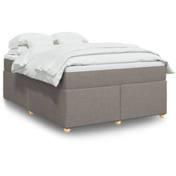 Vidaxl - Sommier À Lattes De Lit Avec Matelas Taupe 140x190 Cm Tissu