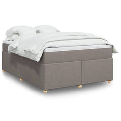 vidaXL Sommier à lattes de lit avec matelas Taupe 160x200 cm Tissu 3285391