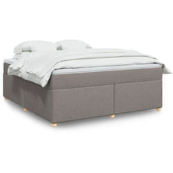 Vidaxl - Sommier À Lattes De Lit Avec Matelas Taupe 180x200 Cm Tissu