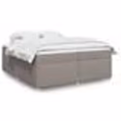 vidaXL Sommier à lattes de lit avec matelas Taupe 200x200 cm Tissu 3285405