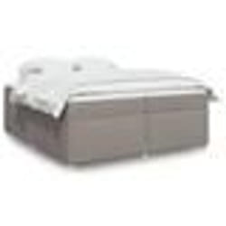 vidaXL Sommier à lattes de lit avec matelas Taupe 200x200 cm Tissu 3285405