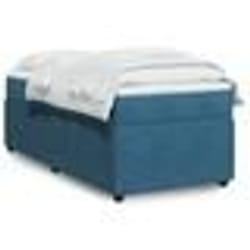 vidaXL Sommier à lattes de lit avec matelas Bleu foncé 90x200 cm - 90 x 200 cm
