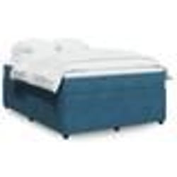 vidaXL Sommier à lattes de lit et matelas Bleu foncé 140x190cm Velours - 140 x 190 cm