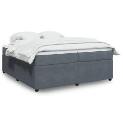 vidaXL Sommier à lattes de lit et matelas Gris foncé 200x200cm Velours