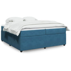 Vidaxl Sommier À Lattes De Lit Et Matelas Bleu Foncé 200x200cm Velours