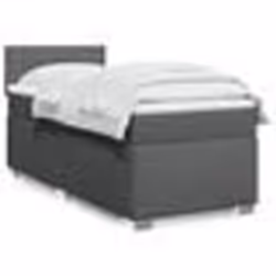 vidaXL Sommier à lattes de lit avec matelas Gris foncé 80x200 cm Tissu - 80 x 200 cm