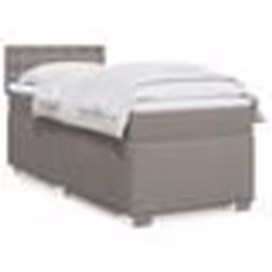 vidaXL Sommier à lattes de lit avec matelas Taupe 80x200 cm Tissu - 80 x 200 cm