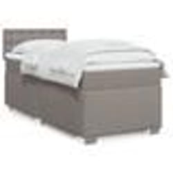vidaXL Sommier à lattes de lit avec matelas Taupe 80x200 cm Tissu - 80 x 200 cm