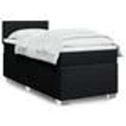 vidaXL Sommier à lattes de lit avec matelas Noir 90x190 cm Tissu - 90 x 190 cm