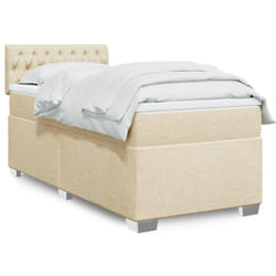 Vidaxl Sommier À Lattes De Lit Et Matelas Crème 90x190 Cm Tissu