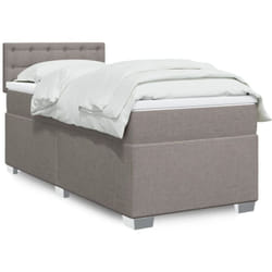 vidaXL Sommier à lattes de lit avec matelas Taupe 90x190 cm Tissu - 90 x 190 cm