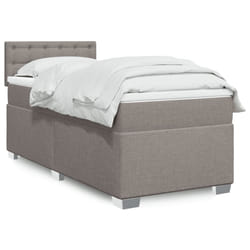 vidaXL Sommier à lattes de lit avec matelas Taupe 90x200 cm Tissu - 90 x 200 cm