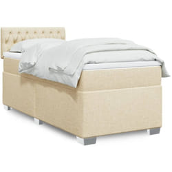 Vidaxl - Sommier À Lattes De Lit Avec Matelas Crème 100x200 Cm Tissu