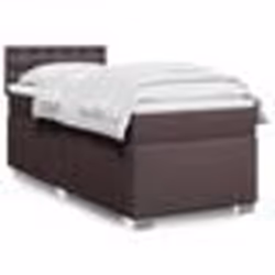vidaXL Sommier à lattes de lit avec matelas Marron foncé 100x200 cm - 100 x 200 cm