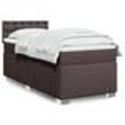 vidaXL Sommier à lattes de lit avec matelas Marron foncé 100x200 cm - 100 x 200 cm