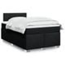 vidaXL Sommier à lattes de lit avec matelas noir 120x190 cm tissu - 120 x 190 cm