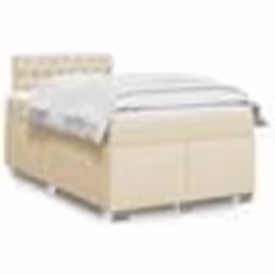 vidaXL Sommier à lattes de lit avec matelas crème 120x190 cm tissu - 120 x 190 cm