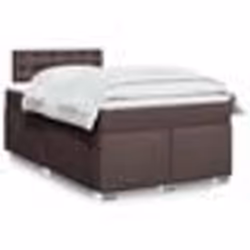 vidaXL Sommier à lattes de lit et matelas marron foncé 120x190cm tissu - 120 x 190 cm