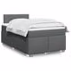 vidaXL Sommier à lattes de lit avec matelas Gris foncé 120x200cm Tissu - 120 x 200 cm