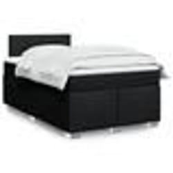 vidaXL Sommier à lattes de lit avec matelas Noir 120x200 cm Tissu - 120 x 200 cm