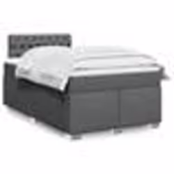 vidaXL Sommier à lattes de lit avec matelas Gris foncé 120x200cm Tissu - 120 x 200 cm