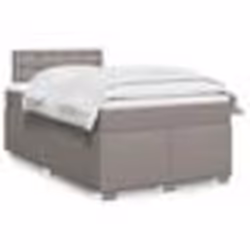 vidaXL Sommier à lattes de lit avec matelas Taupe 120x200 cm Tissu - 120 x 200 cm