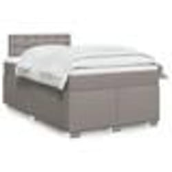vidaXL Sommier à lattes de lit avec matelas Taupe 120x200 cm Tissu - 120 x 200 cm